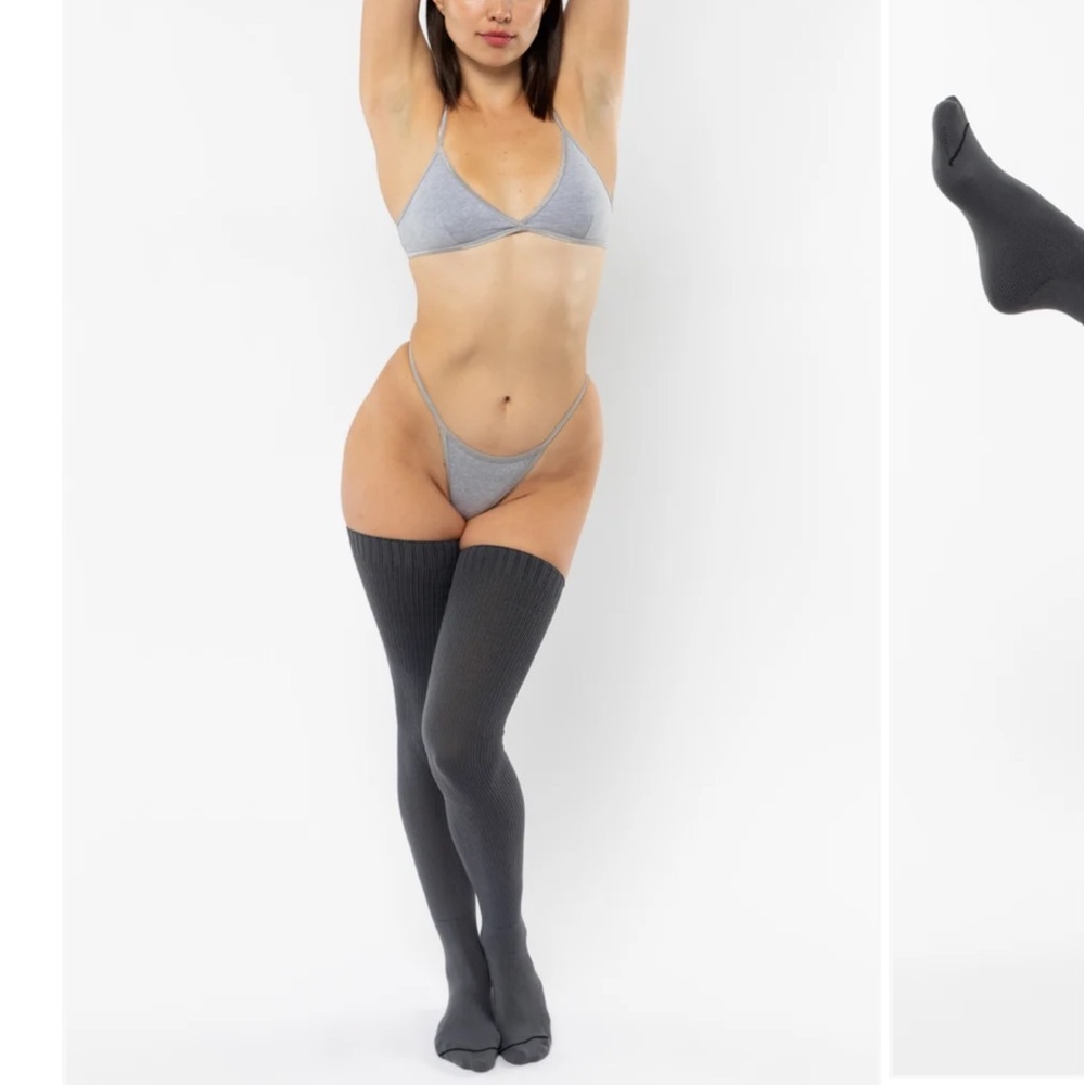 NEW! Los Angeles Apparel thigh Highs Charcoal